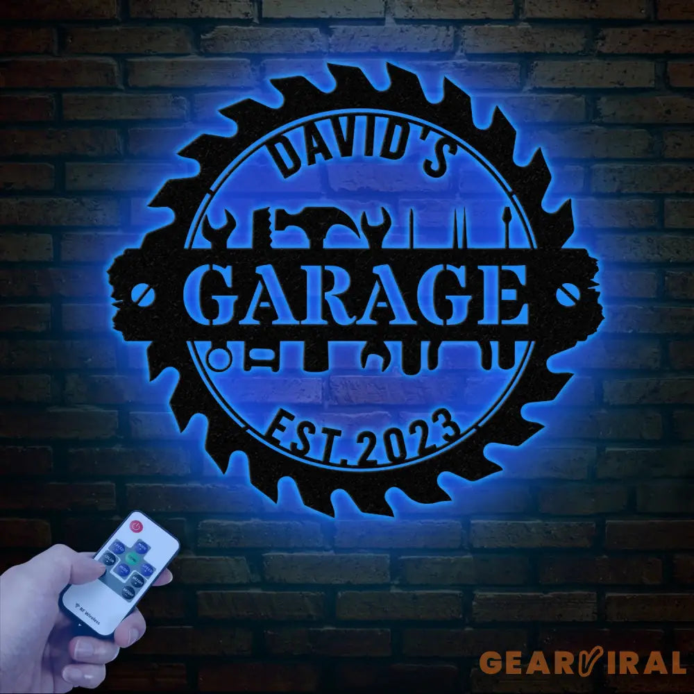 Personalized LED Workshop Sign Custom Metal Garage Sign Dad or Grandpa Gift Papa’s Workshop Wall Art Christmas Gift for