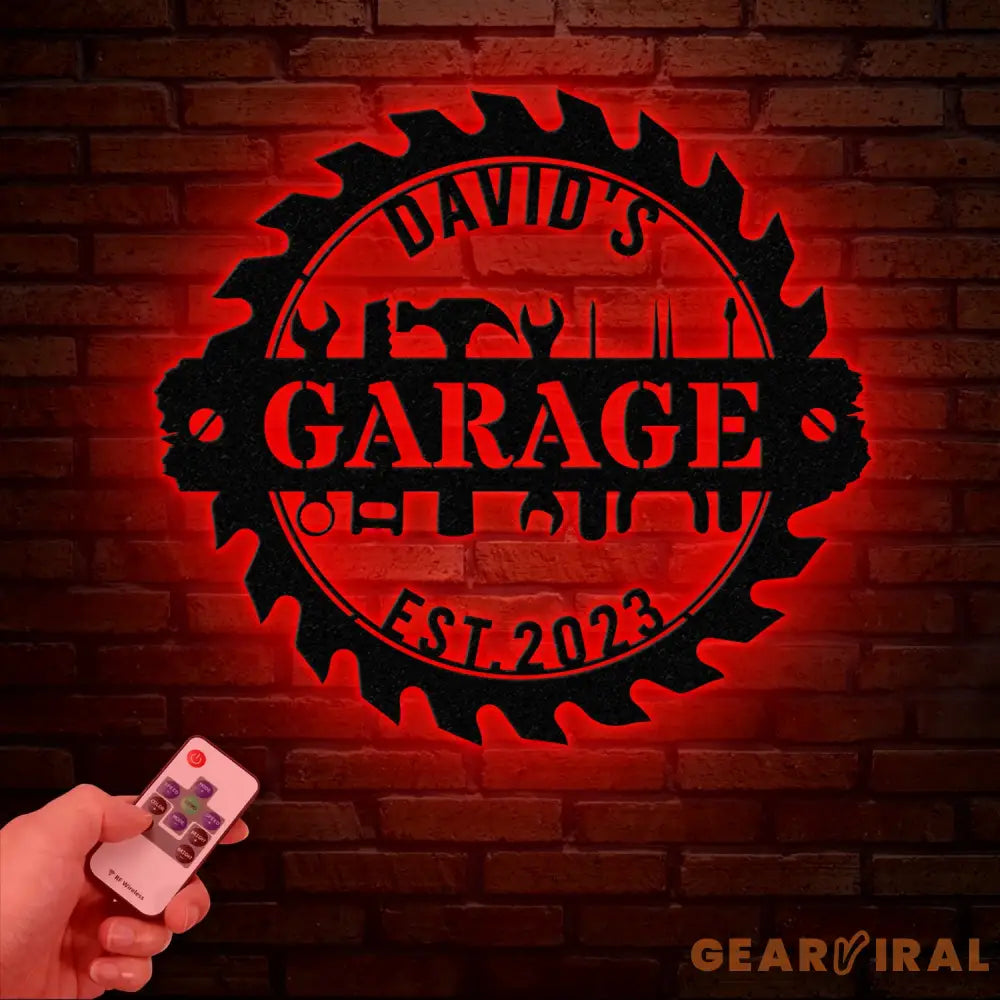 Personalized LED Workshop Sign Custom Metal Garage Sign Dad or Grandpa Gift Papa’s Workshop Wall Art Christmas Gift for