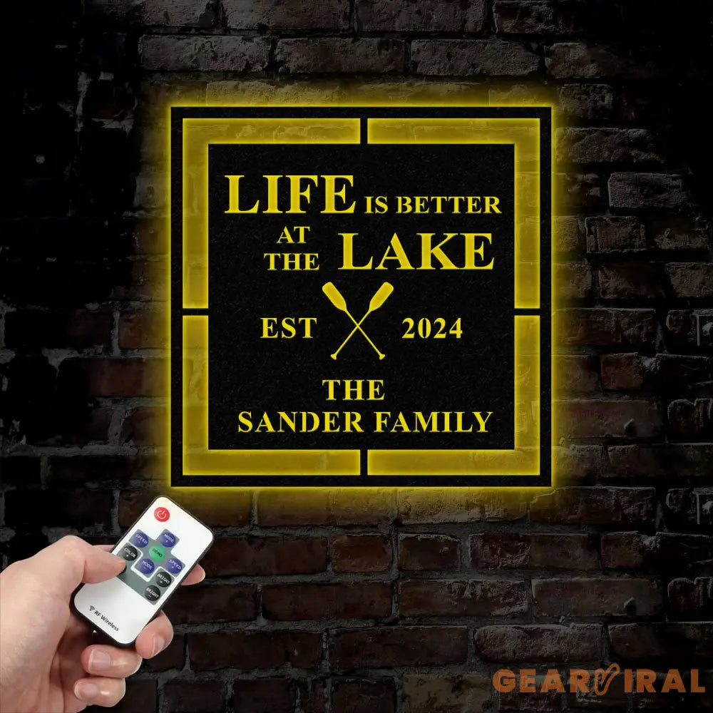 Personalized Life Is Better At Lake House Metal Sign Forest Lake Sign Custom Lake House Name Sign Camping Metal Sign