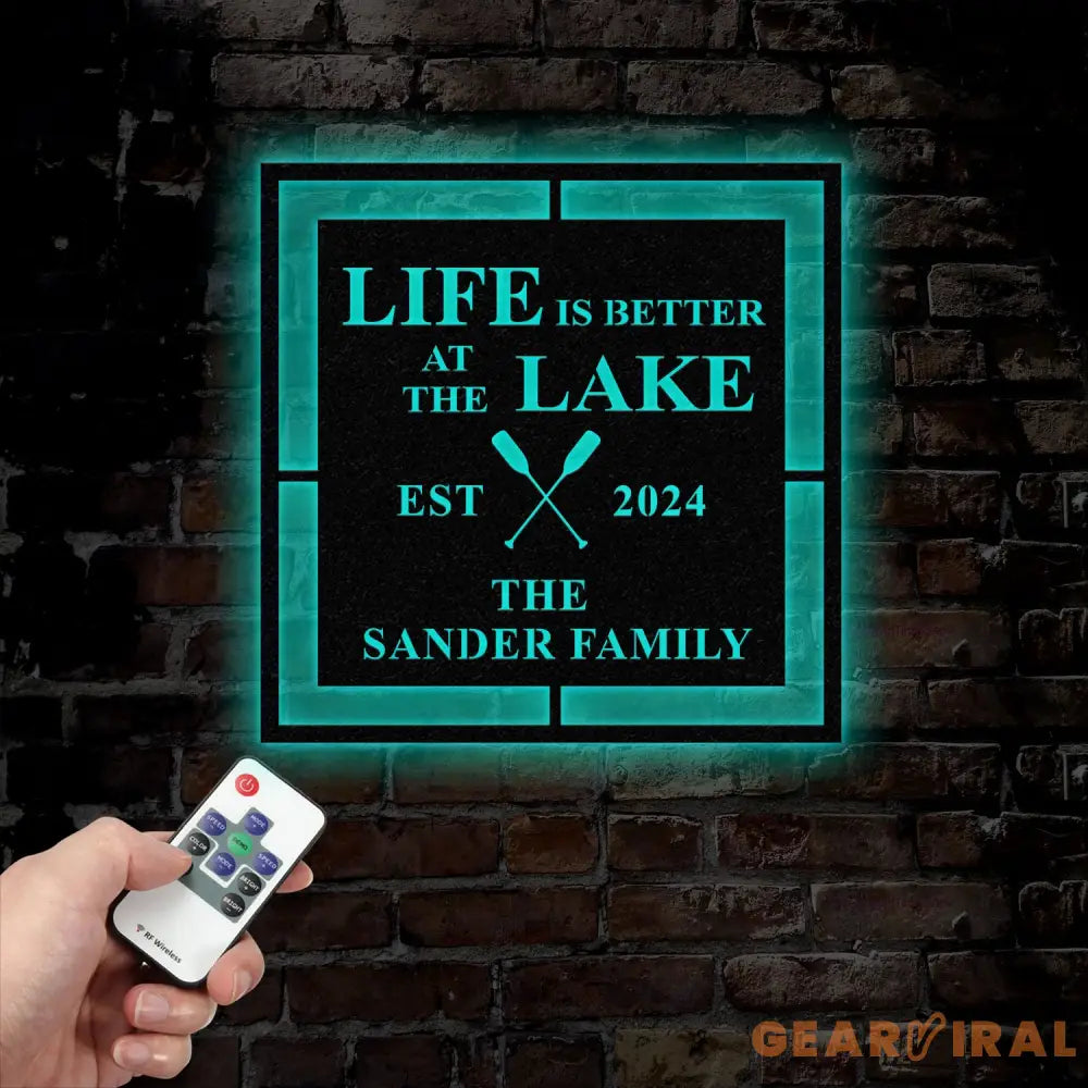 Personalized Life Is Better At Lake House Metal Sign Forest Lake Sign Custom Lake House Name Sign Camping Metal Sign