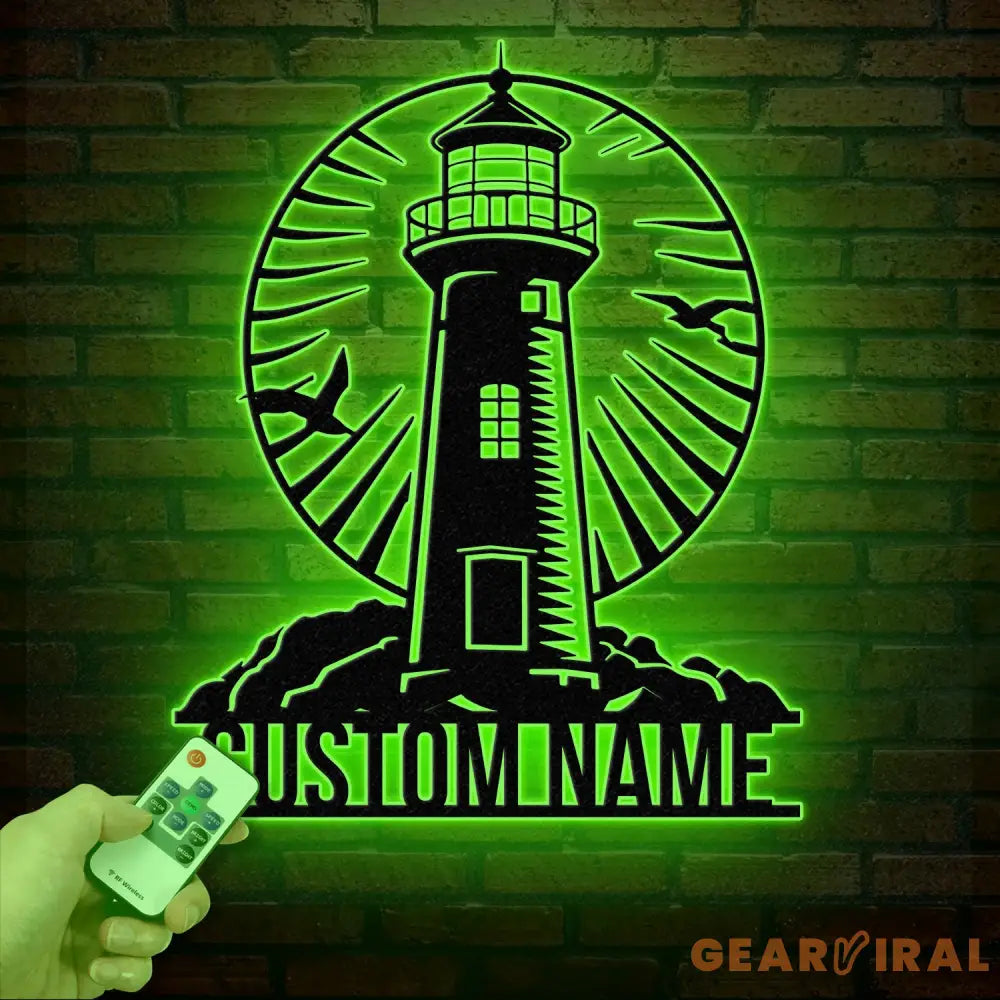 Personalized Lighthouse Metal Sign Custom Lighthouse Name Sign Beach House Decor Harbor Sign Lighthouse Metal Wall Art