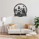 Personalized Lighthouse Sign Name - Lighthouse Metal Sign - Indoor Decor - Lighthouse Monogram | GearViral