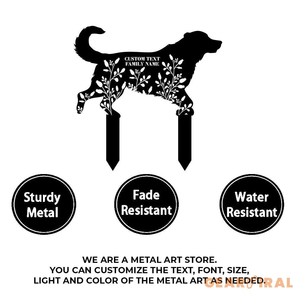 Personalized Loss Of Dog Sympathy Gift - Personalized Dog Shape Metal Stake - Custom Garden Decor- Garden Dog Metal