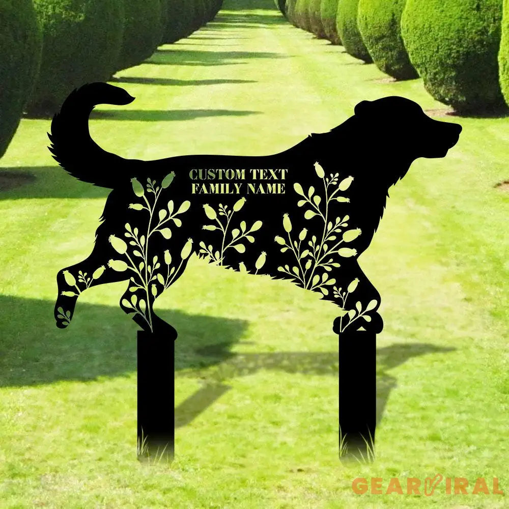 Personalized Loss Of Dog Sympathy Gift - Personalized Dog Shape Metal Stake - Custom Garden Decor- Garden Dog Metal