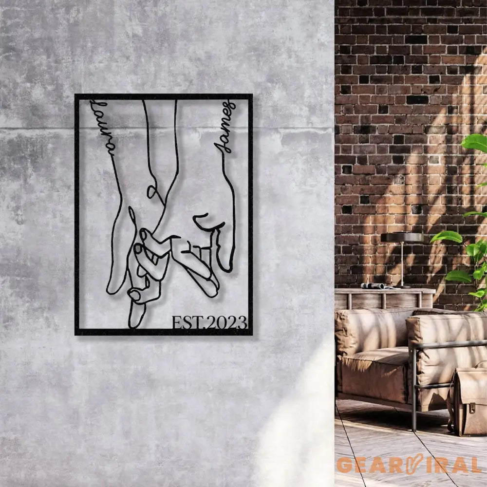 Personalized Lovers Metal Wall Decor Home Wall Art Metal Couple Wall Decoration Housewarming Gift - Gearviral