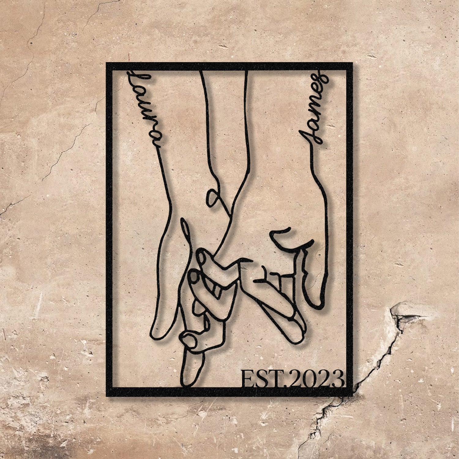 Personalized Lovers Metal Wall Decor, Home Wall Art, Metal Couple Wall Decoration, Housewarming Gift - Gearviral