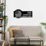 Personalized Made in USA LED Metal Sign - Address Sign House Number | Hanging Address Number - Family Name Sign - Wall Art