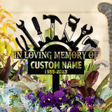 Personalized Mechanic Engineer Tools Memorial Stake Personalized Garden Sign Mechanic Memorial Sign Grave Marker