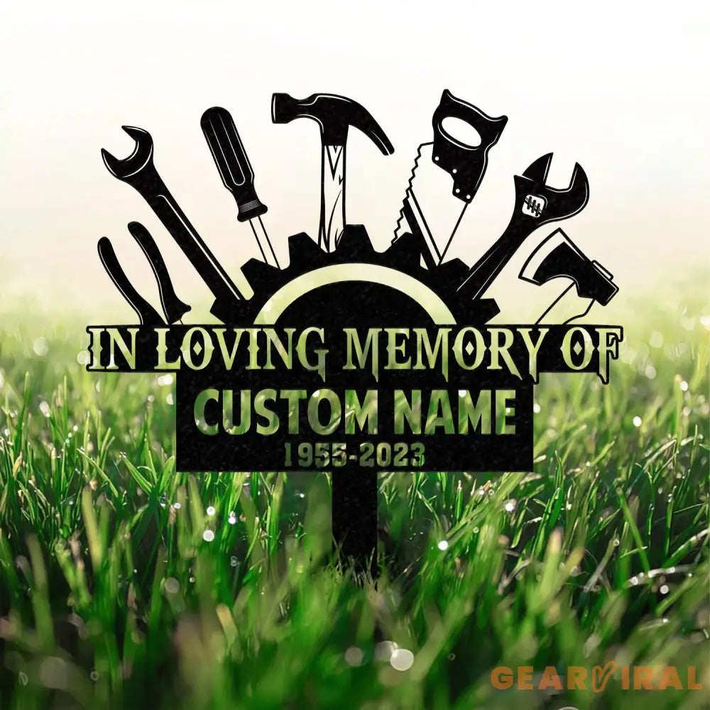 Personalized Mechanic Engineer Tools Memorial Stake Personalized Garden Sign Mechanic Memorial Sign Grave Marker