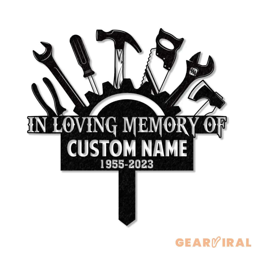 Personalized Mechanic Engineer Tools Memorial Stake Personalized Garden Sign Mechanic Memorial Sign Grave Marker