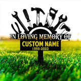 Personalized Mechanic Engineer Tools Memorial Stake, Personalized Garden Sign, Mechanic Memorial Sign, Grave Marker, Sympathy Sign