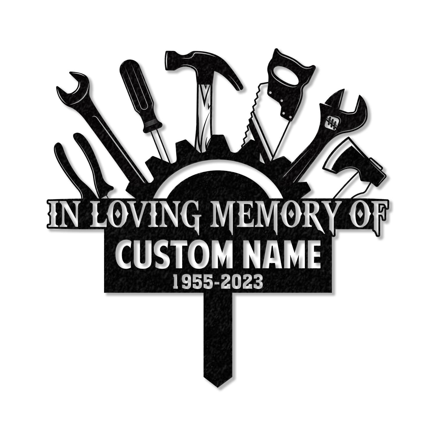 Personalized Mechanic Engineer Tools Memorial Stake, Personalized Garden Sign, Mechanic Memorial Sign, Grave Marker, Sympathy Sign