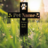 Personalized Memorial Cross Metal Stake, Pet Grave Markers, Metal Garden Sign Memorial, Dog Memorial Stake, Custom Metal Garden Sign