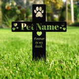 Personalized Memorial Cross Metal Stake, Pet Grave Markers, Metal Garden Sign Memorial, Dog Memorial Stake, Custom Metal Garden Sign