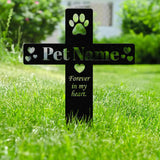 Personalized Memorial Cross Metal Stake, Pet Grave Markers, Metal Garden Sign Memorial, Dog Memorial Stake, Custom Metal Garden Sign