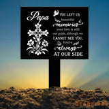 Personalized Memorial Floral Cross Metal Plaque Stake Indoor Outdoor Grave Marker In Loving Memory Garden Sign