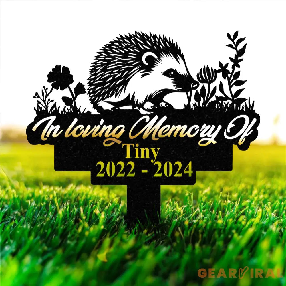 Personalized Memorial Hedgehog Metal Sign Custom Pet Memorial Garden Sign Grave Marker for Loss of Pet Pet Grave Marker