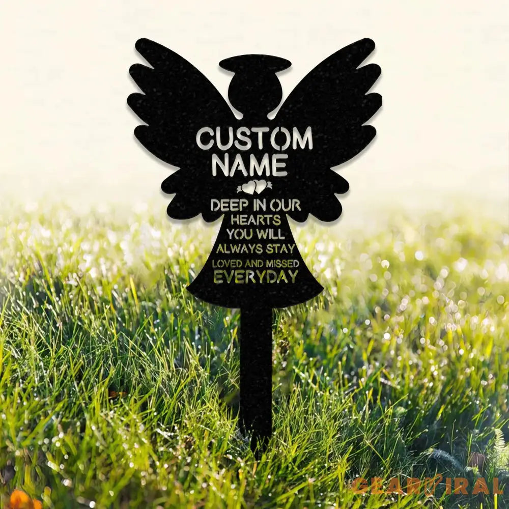 Personalized Memorial Stake Metal Angel Memorial Stake In Loving Memorial Remembrance Stake Sympathy Gift Outdoor Grave