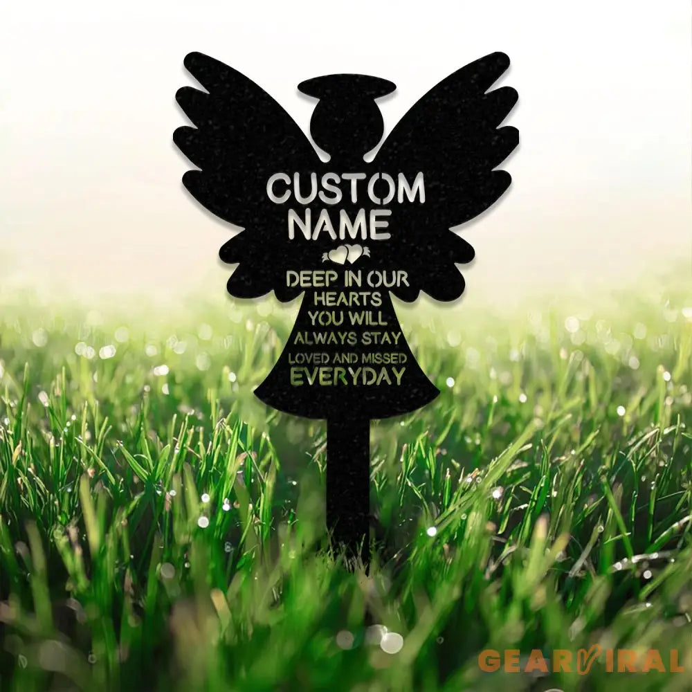 Personalized Memorial Stake Metal Angel Memorial Stake In Loving Memorial Remembrance Stake Sympathy Gift Outdoor Grave