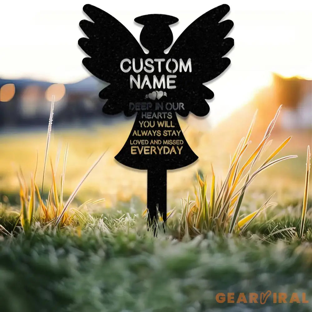 Personalized Memorial Stake Metal Angel Memorial Stake In Loving Memorial Remembrance Stake Sympathy Gift Outdoor Grave