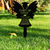 Personalized Memorial Stake Metal, Angel Memorial Stake, In Loving Memorial, Remembrance Stake, Sympathy Gift, Outdoor Grave Marker