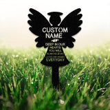 Personalized Memorial Stake Metal, Angel Memorial Stake, In Loving Memorial, Remembrance Stake, Sympathy Gift, Outdoor Grave Marker