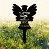 Personalized Memorial Stake Metal, Angel Memorial Stake, In Loving Memorial, Remembrance Stake, Sympathy Gift, Outdoor Grave Marker