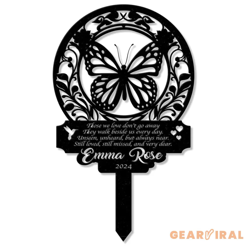 Personalized Memorial Stake Metal Butterfly Memorial Stake In Loving Memorial Remembrance Stake Sympathy Gift Outdoor