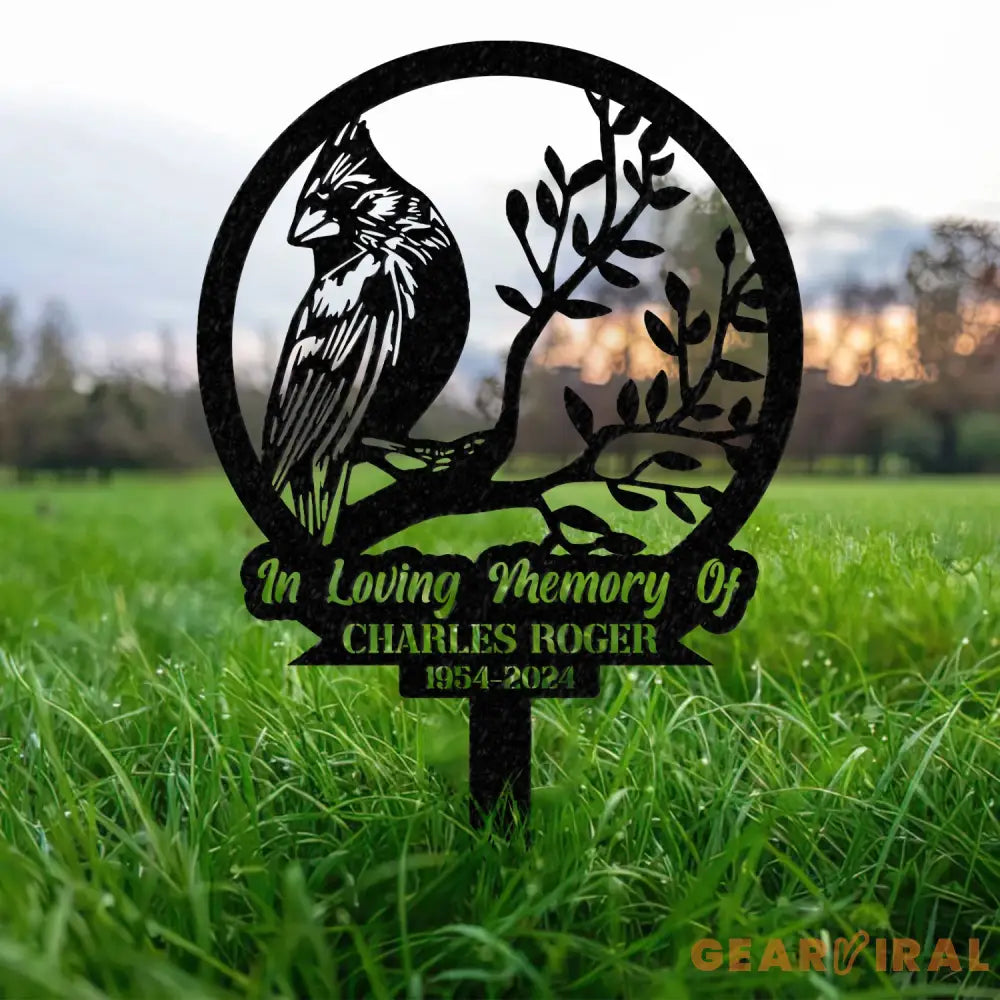 Personalized Memorial Stake Metal Cardinal Garden Stakes Cardinals Appear Grave Marker Remembrance Stake Garden Decor