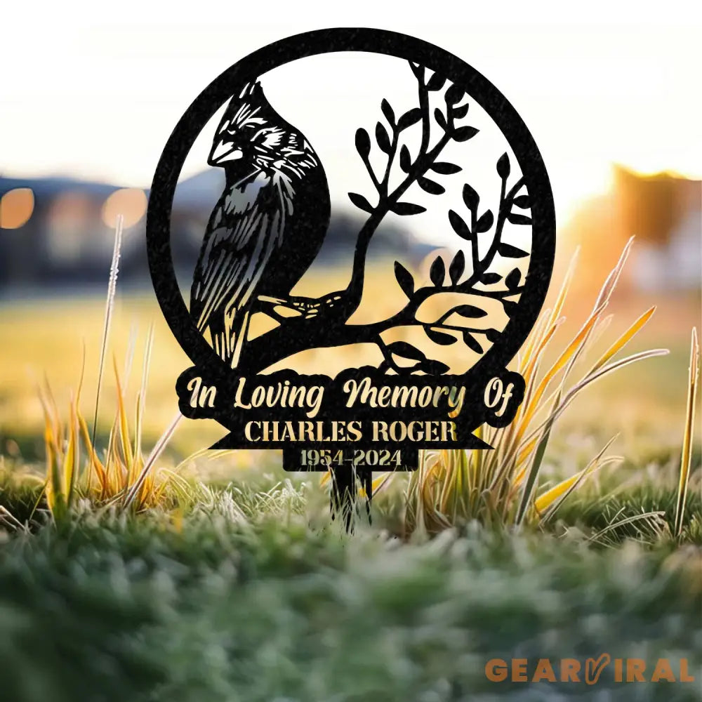 Personalized Memorial Stake Metal Cardinal Garden Stakes Cardinals Appear Grave Marker Remembrance Stake Garden Decor