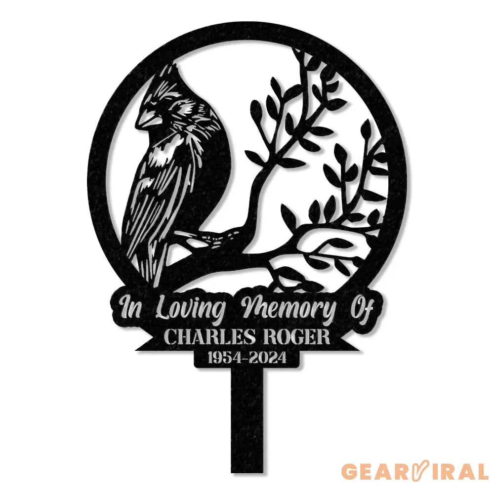 Personalized Memorial Stake Metal Cardinal Garden Stakes Cardinals Appear Grave Marker Remembrance Stake Garden Decor