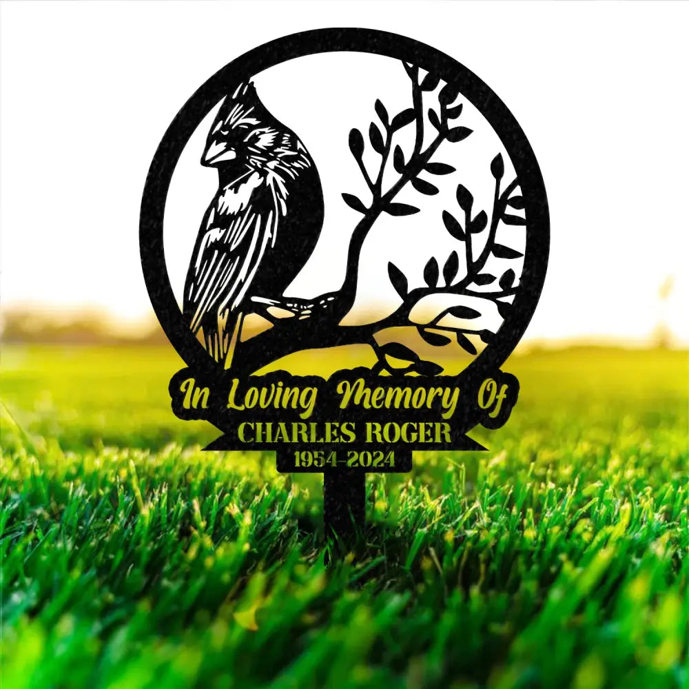 Personalized Memorial Stake Metal Cardinal Garden Stakes Cardinals Appear Grave Marker Remembrance Stake Garden Decor