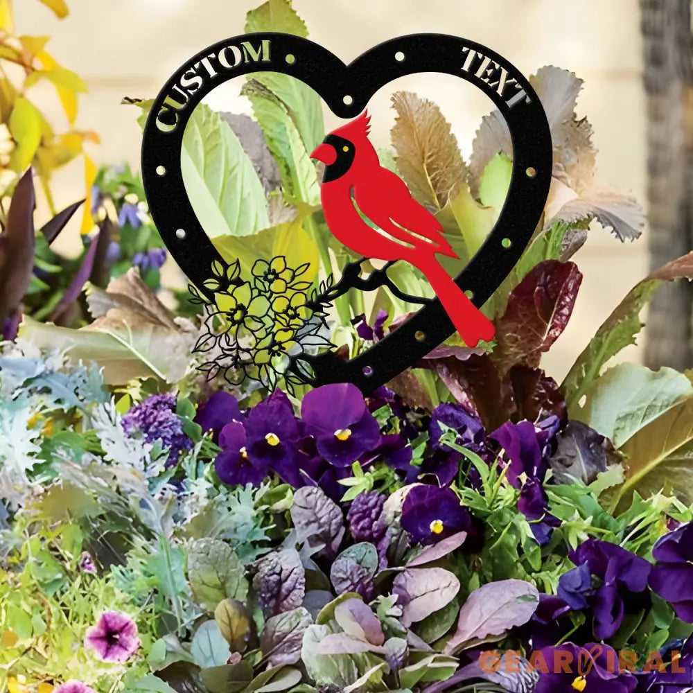 Personalized Memorial Stake Metal Cardinal Garden Stakes Cardinals Appear Grave Marker Remembrance Stake Garden Decor