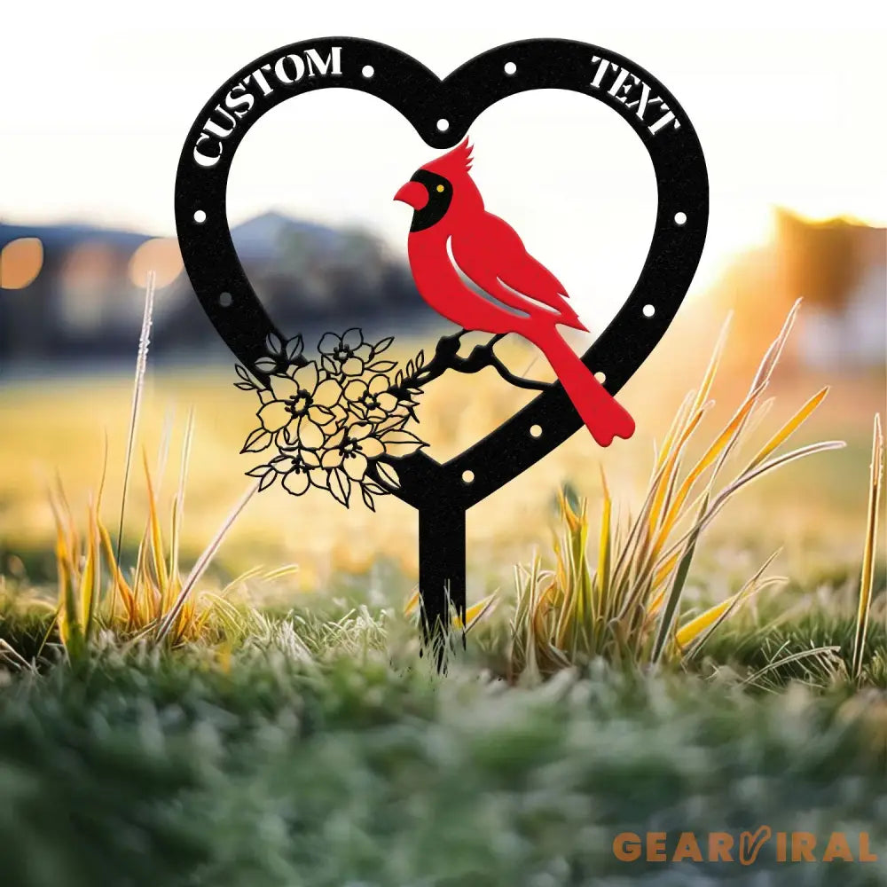 Personalized Memorial Stake Metal Cardinal Garden Stakes Cardinals Appear Grave Marker Remembrance Stake Garden Decor