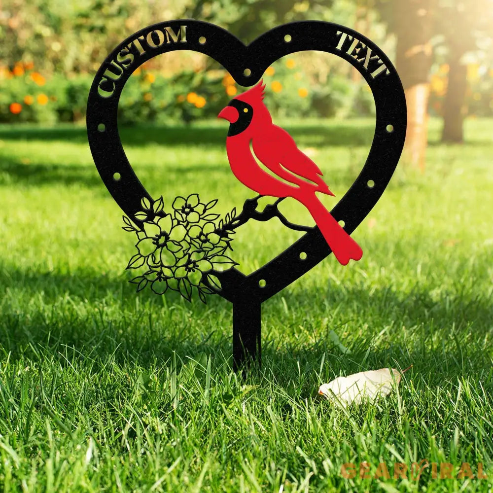 Personalized Memorial Stake Metal Cardinal Garden Stakes Cardinals Appear Grave Marker Remembrance Stake Garden Decor