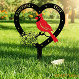 Personalized Memorial Stake Metal Cardinal Garden Stakes Cardinals Appear Grave Marker Remembrance Stake Garden Decor