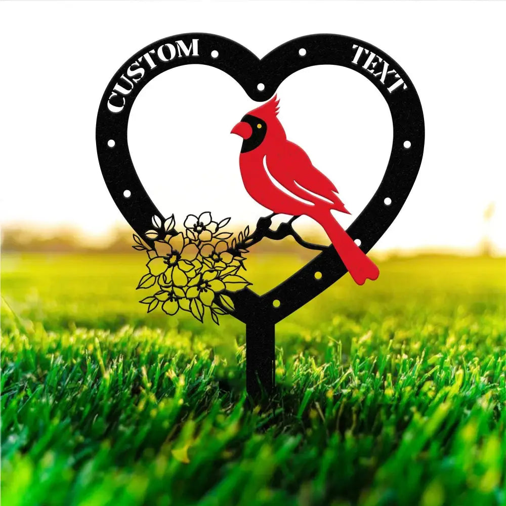 Personalized Memorial Stake Metal Cardinal Garden Stakes Cardinals Appear Grave Marker Remembrance Stake Garden Decor