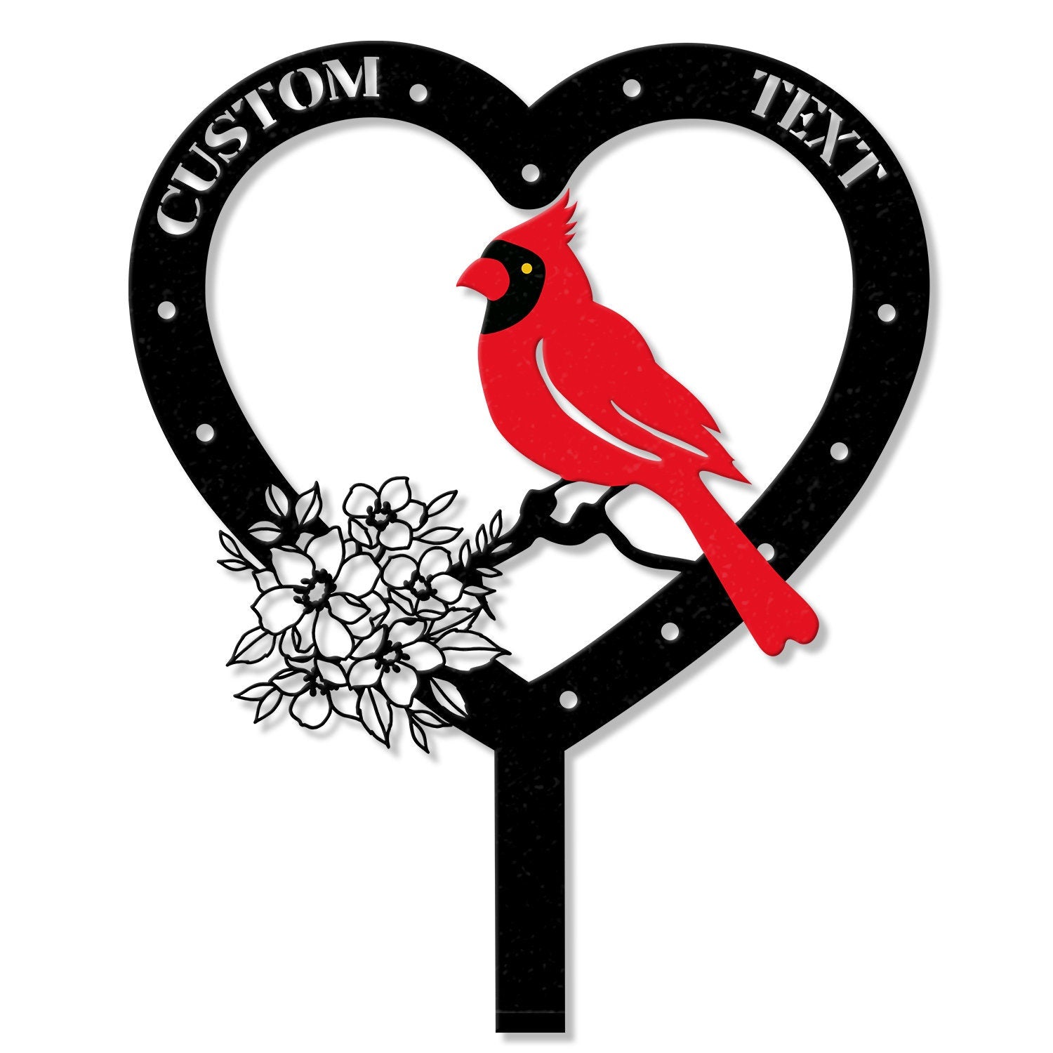 Personalized Memorial Stake Metal, Cardinal Garden Stakes, Cardinals Appear, Grave Marker, Remembrance Stake, Garden Decor, Outdoor Sign