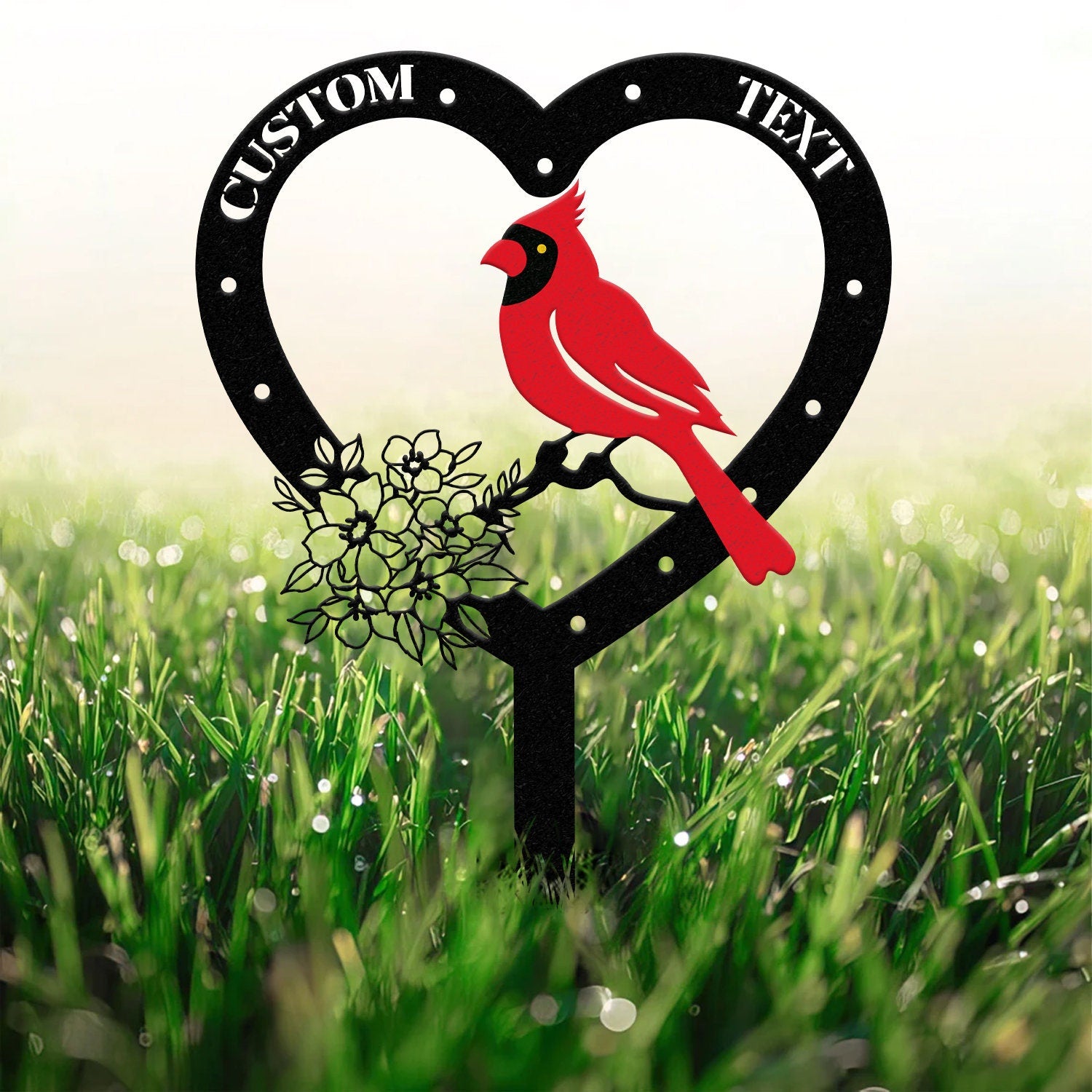 Personalized Memorial Stake Metal, Cardinal Garden Stakes, Cardinals Appear, Grave Marker, Remembrance Stake, Garden Decor, Outdoor Sign