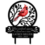 Personalized Memorial Stake Metal, Cardinal Garden Stakes, Cardinals Appear, Grave Marker, Remembrance Stake, Garden Decor, Outdoor Sign