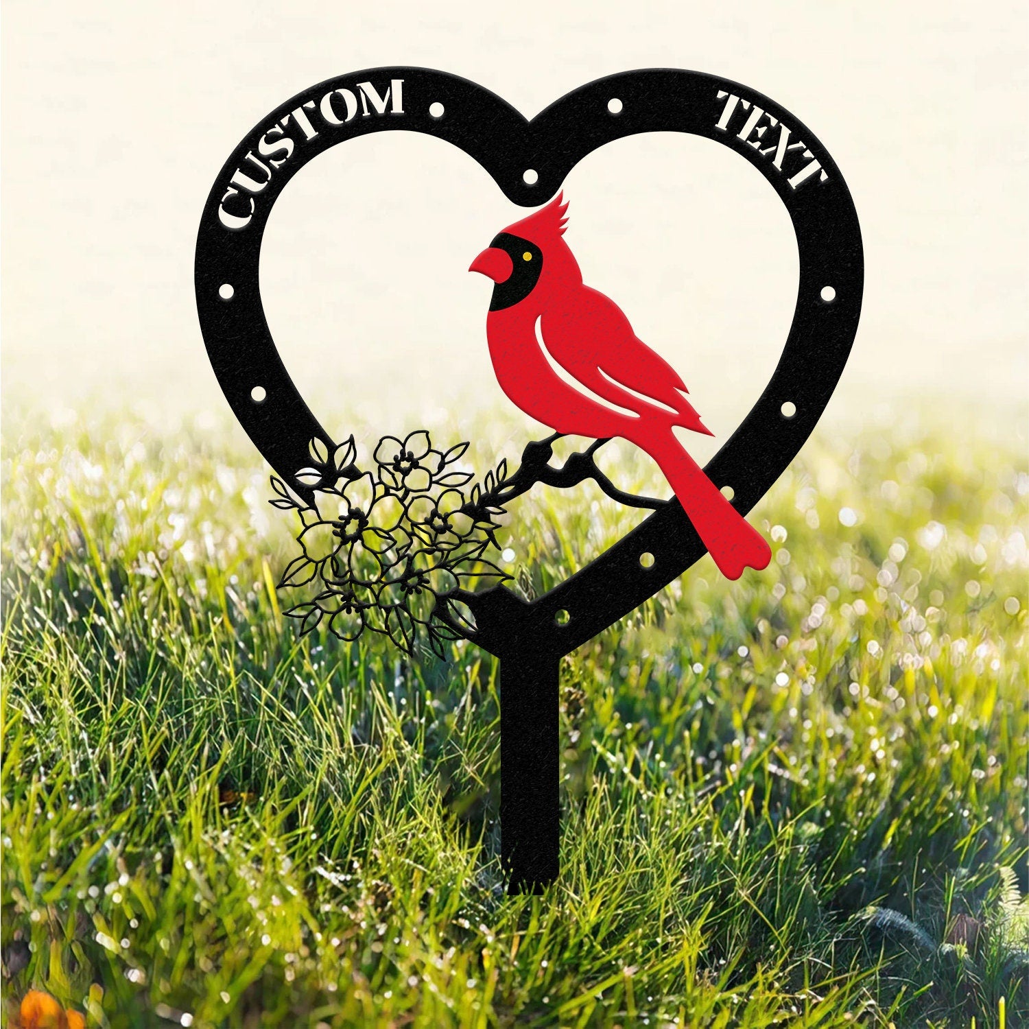 Personalized Memorial Stake Metal, Cardinal Garden Stakes, Cardinals Appear, Grave Marker, Remembrance Stake, Garden Decor, Outdoor Sign