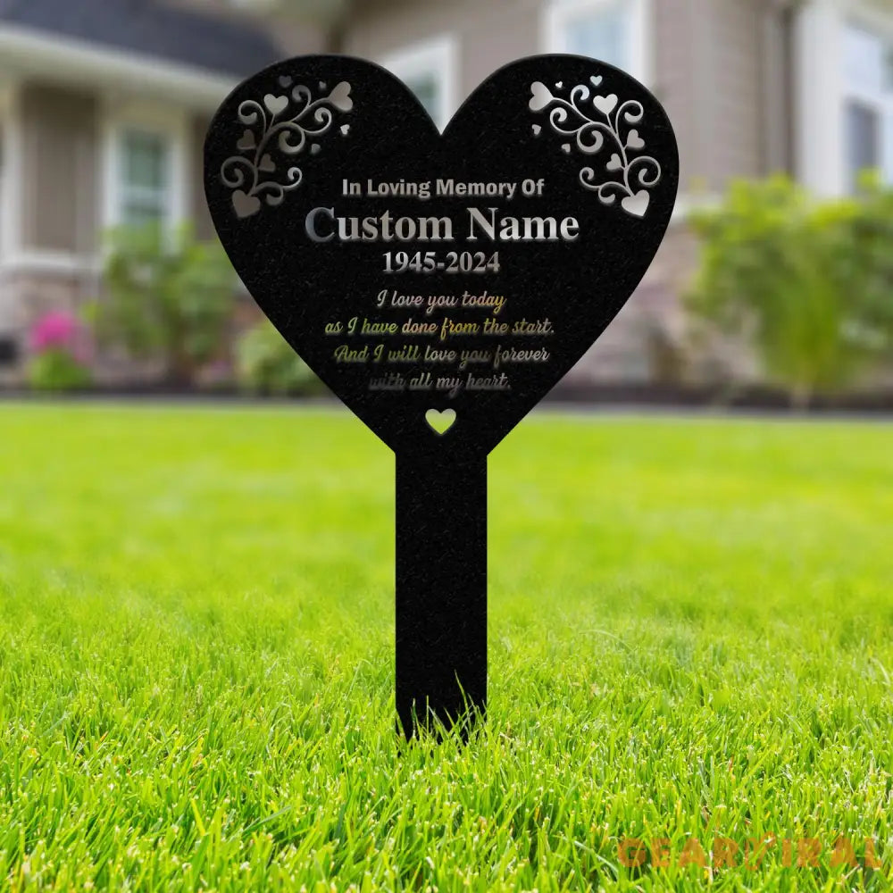Personalized Memorial Stake Metal Heart Memorial Stake In Loving Memorial Remembrance Stake Sympathy Gift Outdoor Grave