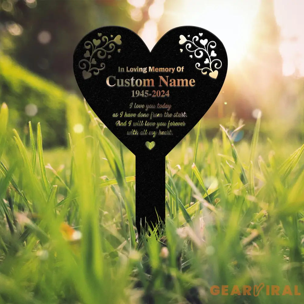 Personalized Memorial Stake Metal Heart Memorial Stake In Loving Memorial Remembrance Stake Sympathy Gift Outdoor Grave