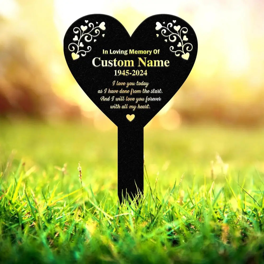 Personalized Memorial Stake Metal Heart Memorial Stake In Loving Memorial Remembrance Stake Sympathy Gift Outdoor Grave