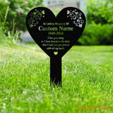 Personalized Memorial Stake Metal Heart Memorial Stake In Loving Memorial Remembrance Stake Sympathy Gift Outdoor Grave