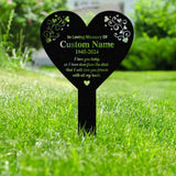 Personalized Memorial Stake Metal, Heart Memorial Stake, In Loving Memorial, Remembrance Stake, Sympathy Gift, Outdoor Grave Marker