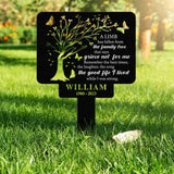 Personalized Memorial Stake Metal, Tree Of Life Memorial Stake, In Loving Memorial, Remembrance Stake, Sympathy Gift, Outdoor Grave Marker