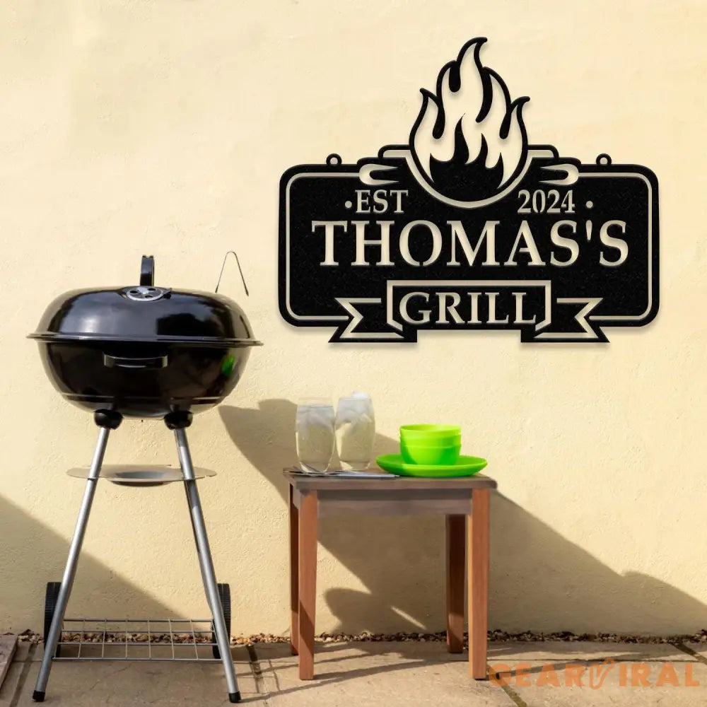 Personalized Metal Barbecue Wall Sign with Led Light Custom Grill Sign Barbecue Sign for Outdoor Large BBQ Sign