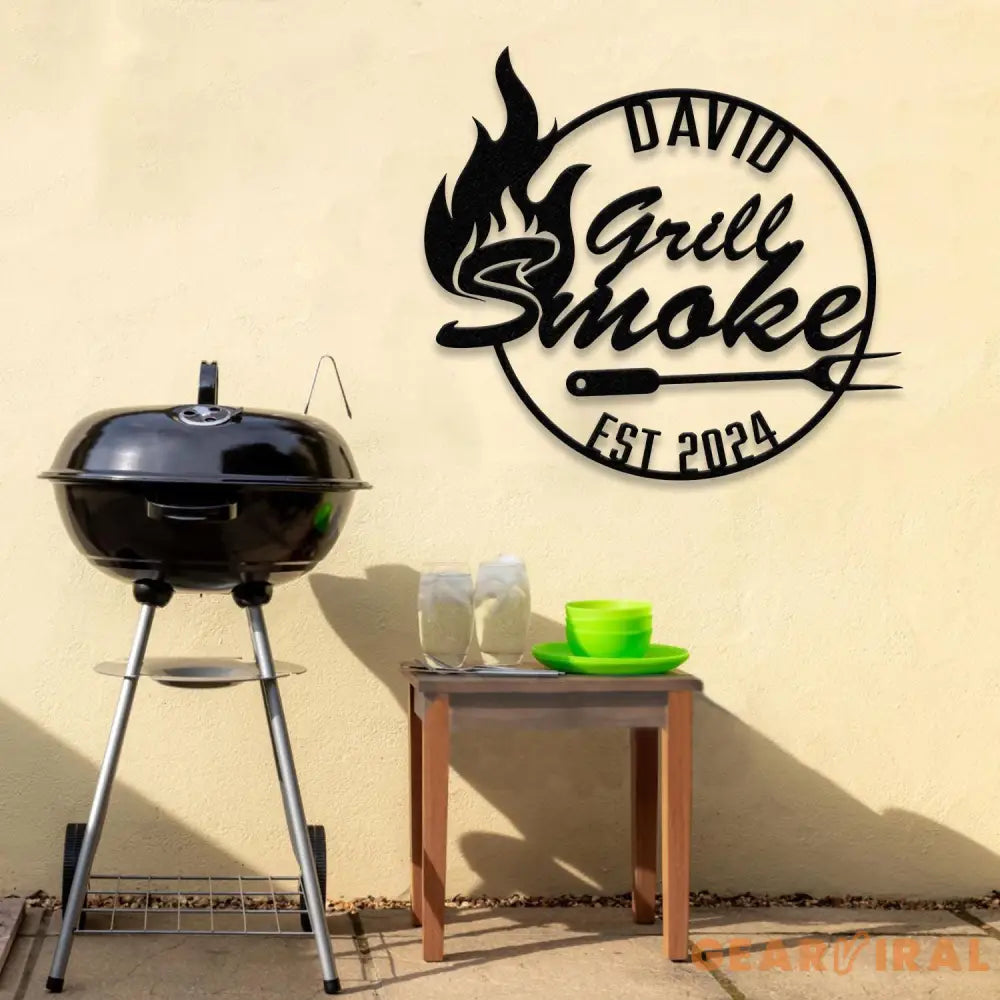 Personalized Metal Barbecue Wall Sign with Led Light Custom Grill Sign Barbecue Sign for Outdoor Large BBQ Sign