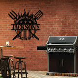 Personalized Metal Barbecue Wall Sign with Led Light Custom Grill Sign Barbecue Sign for Outdoor Large BBQ Sign